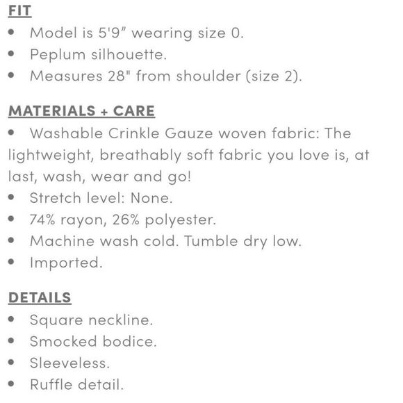 Torrid Plus Size 3X 22-24 Smocked Peplum Ruffle Sleeveless Top - Picture 6 of 6